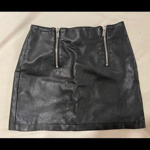 Black Leather Mini Skirt